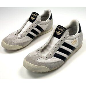 ADIDAS Dragon Mens US 8 White/Black Athletic Shoes SNEAKERS S81909 *No Laces*